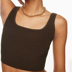 Sculpt Knit Squareneck Crop Top
